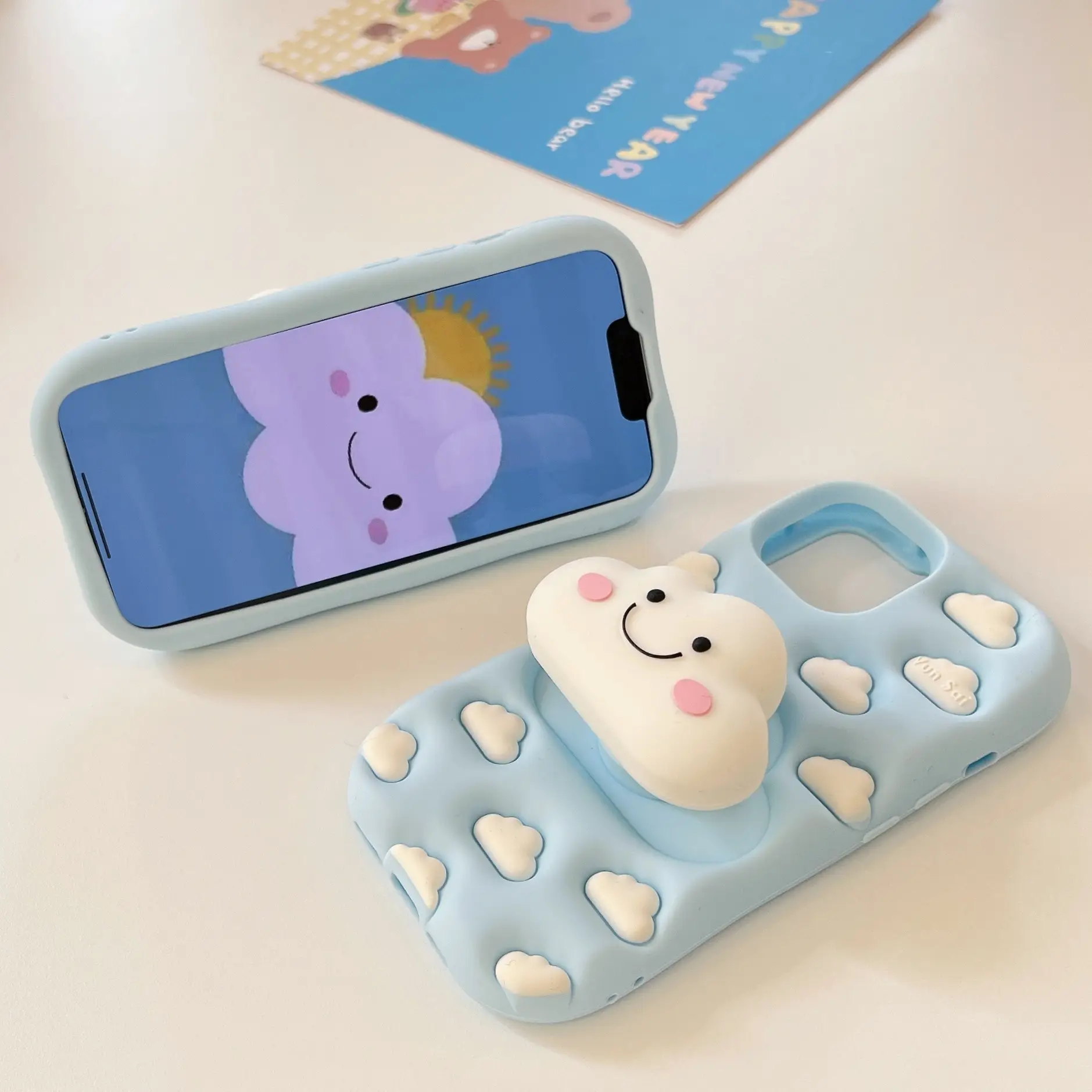Cute 3D Cartoon Silicone Phone Case With Cloud Design
