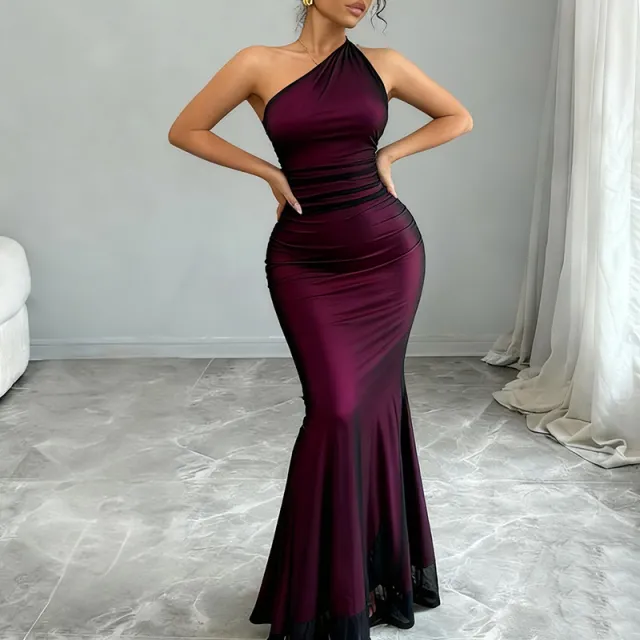 Women's Solid Color Elegant Waist Cinching Sheath Sleeveless Dress Rose - Shop at LoveMi