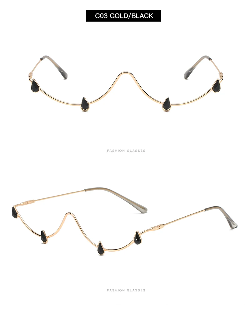 Title 6, Lower Half Frame Lens Free Decorative Glasses N...