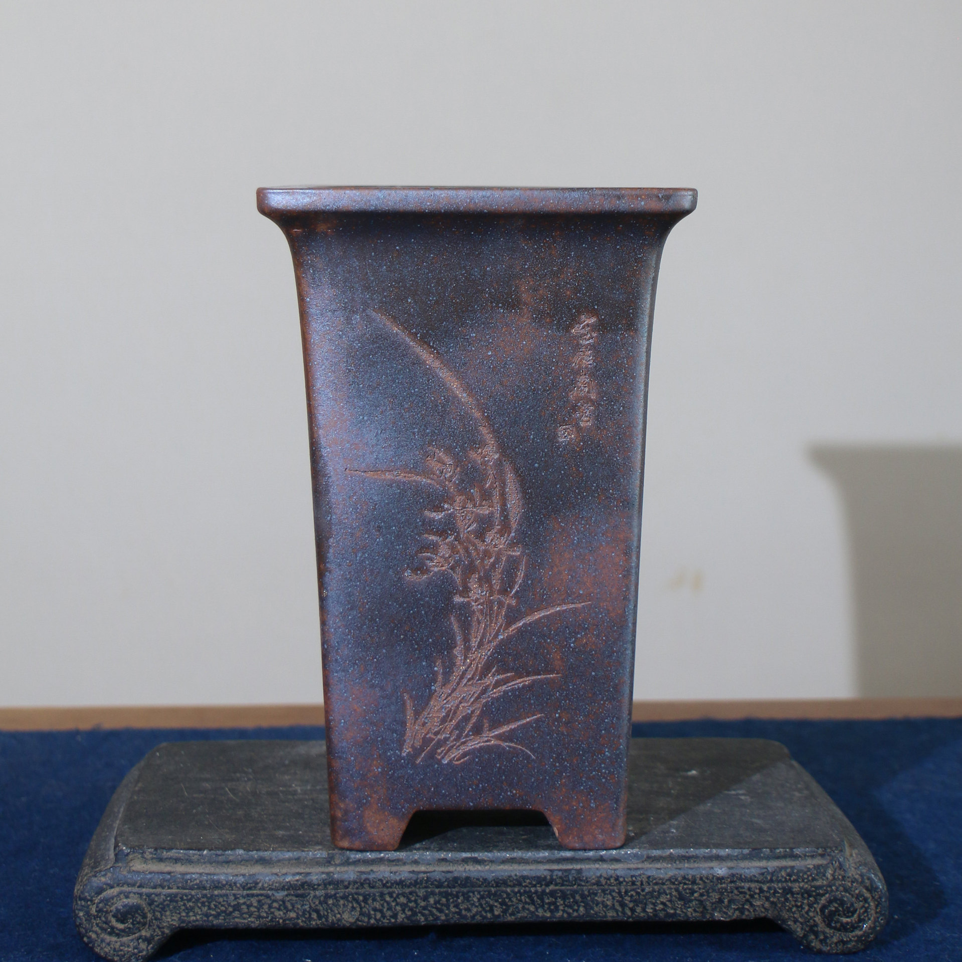 Zisha Orchid Fine Handcrafted Bonsai Pot Ceramic Square Wood-fired Orchid Basin product image