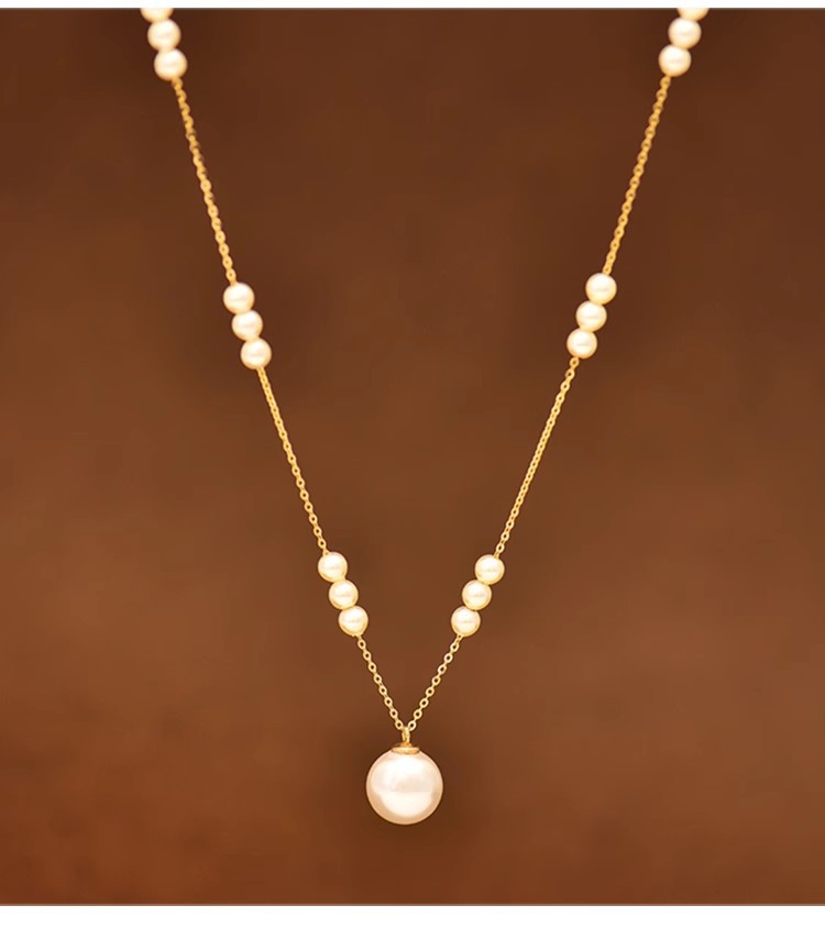 S925 Sterling Silver Starry Pearl Necklace For Women Minority All-match