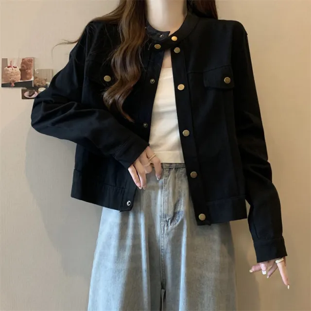Slimming Loose Short Retro Jacket Fashion Black - Shop at LoveMi
