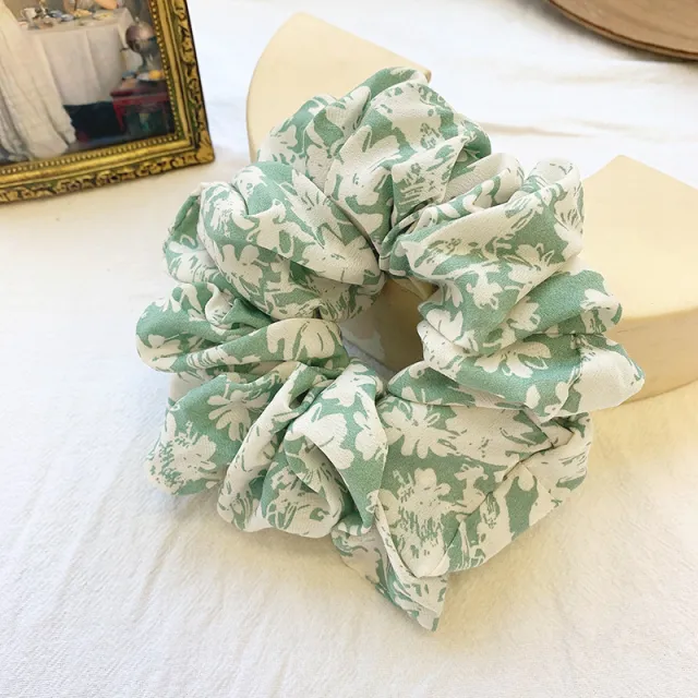 Women's Retro Minority Floral Hair Rope Flower Green - Shop at LoveMi