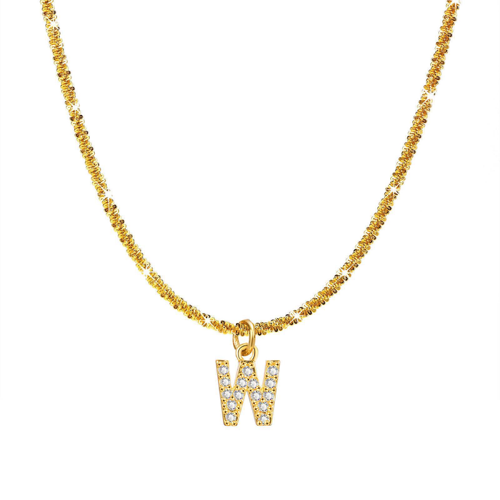 Titanium Steel Sparkling Necklace Female Inlaid Zirconium