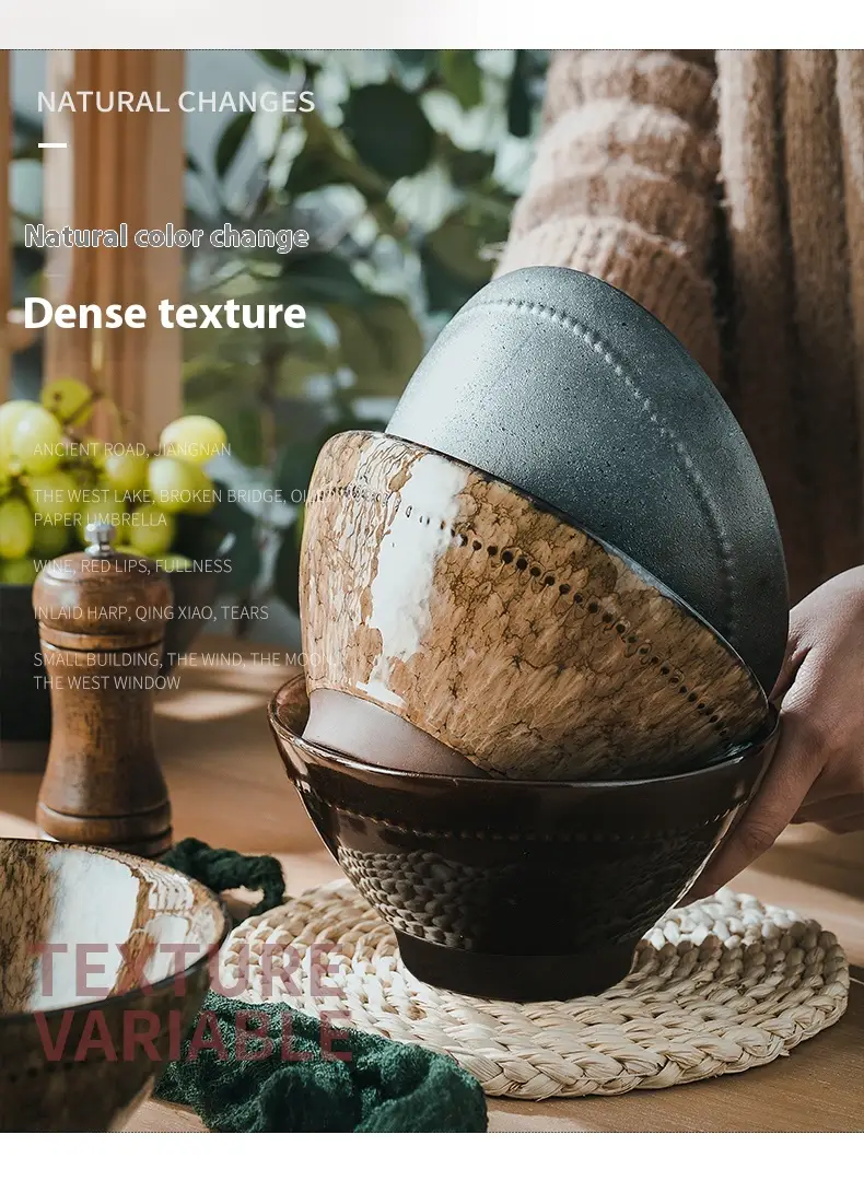 Ceramic Household Retro Ramen Bowl