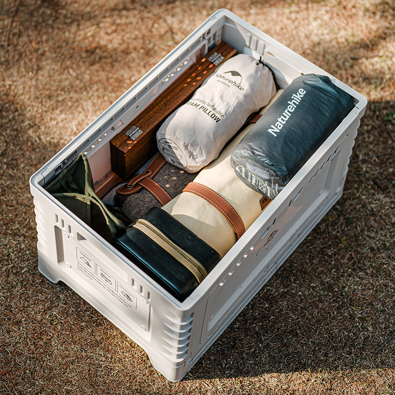 Camping storage box folding storage box (light beige gray