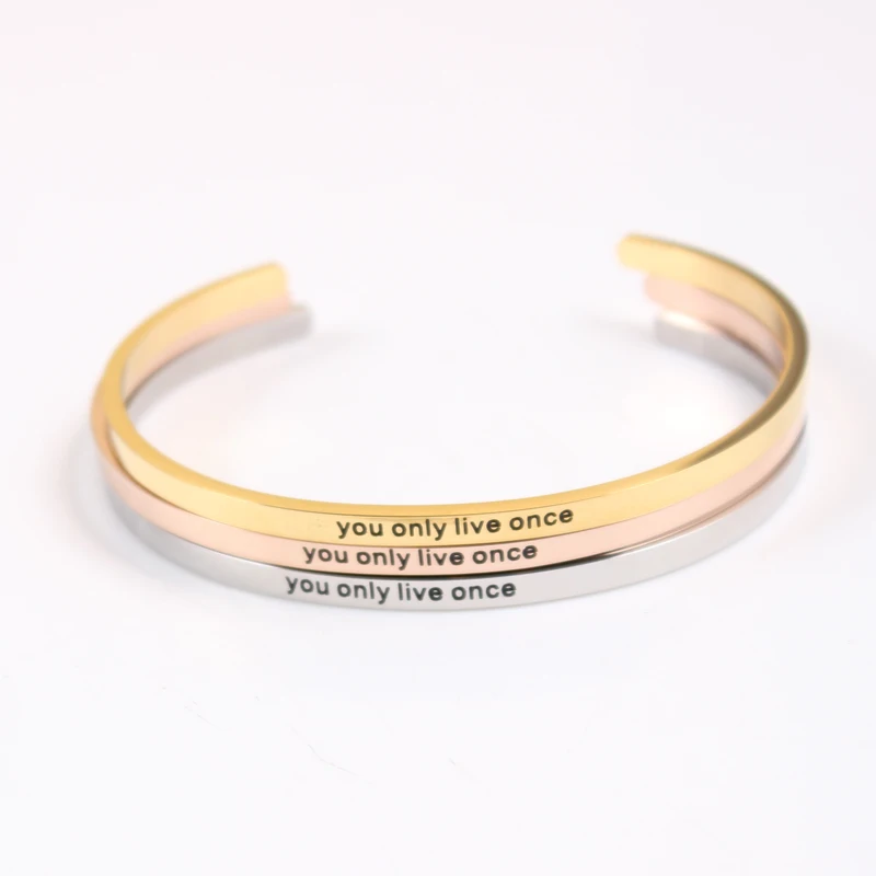 Title 1, Stainless steel lettering bracelet