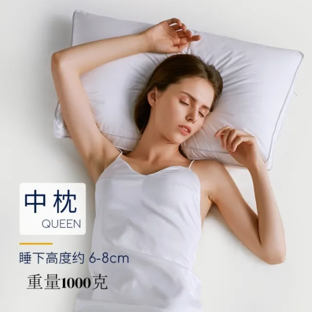 Cotton White 2cm Satin Stripe Pillow Core Feather Standing Pillow 1000G - Shop at LoveMi