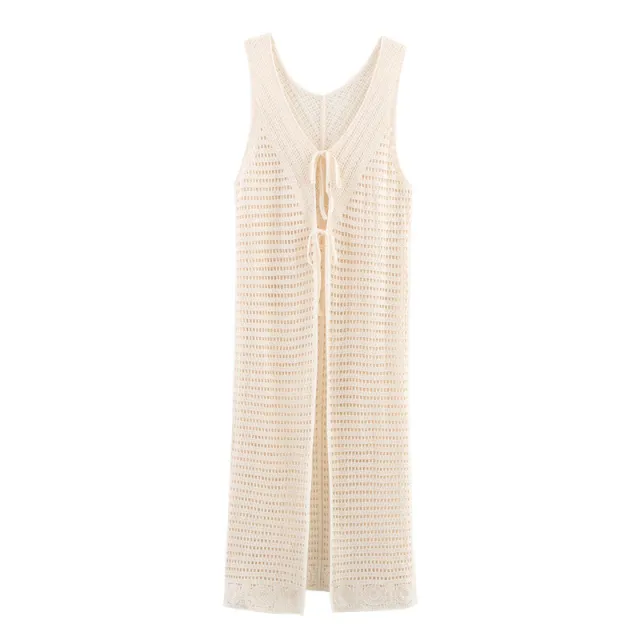 Fashion Simple Elegant Tied Women's Knitwear Beige - Shop at LoveMi