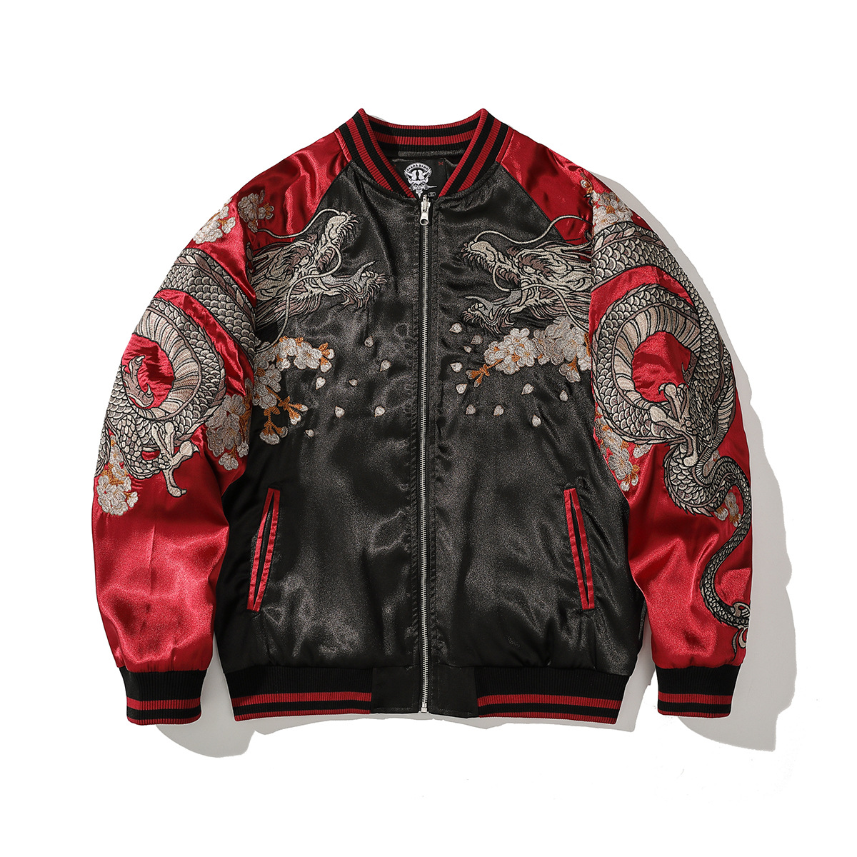 Mens Polyester Chinese Style Embroidered Jacket - Image 2