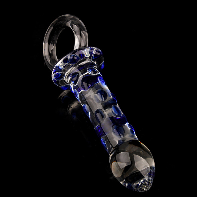 Bead Lock Blue Core Hand Pull Type Glass Dildo Product 11