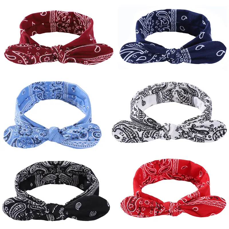Rabbit-ear Knot Elastic Waist Fruit Flower Hairband