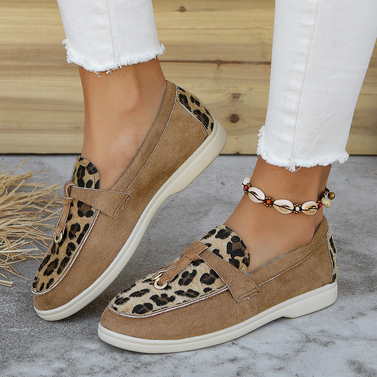 Brown Leopard Printed