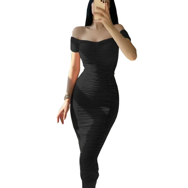 Summer Women's Off shoulder Pleated Dress Black - Shop at LoveMi