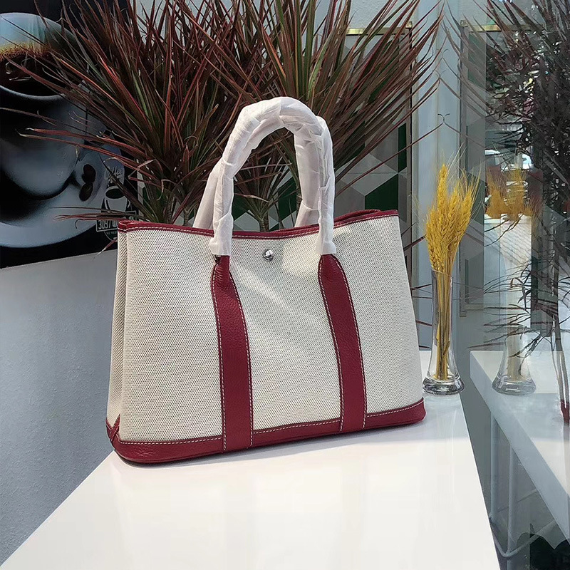 Canvas With Red 30cm Tote Bag