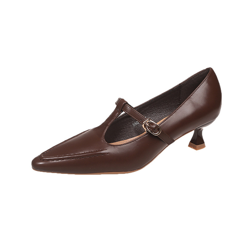 Pointed Toe Buckle Pumps