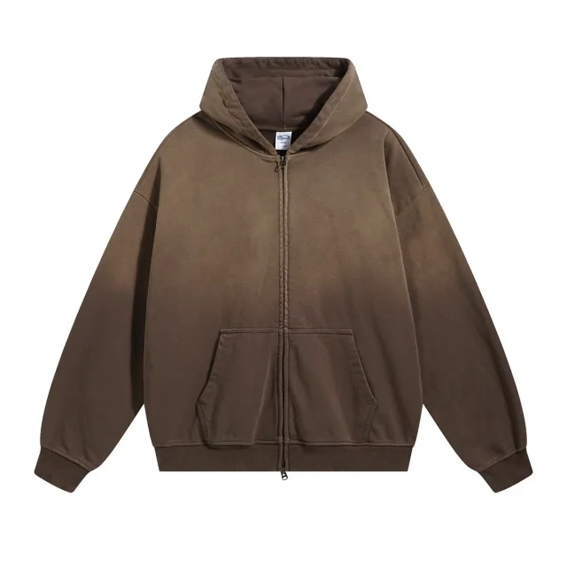 Washed Vintage Cardigan Men's And Women's Coats Spray Dyed Brown - Shop at LoveMi