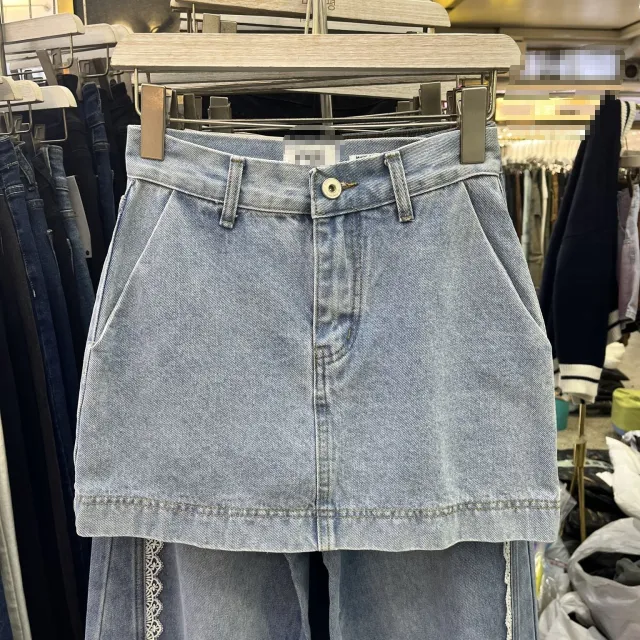 Fashionable Slimming Temperament A Type Denim Skirt Light Blue - Shop at LoveMi
