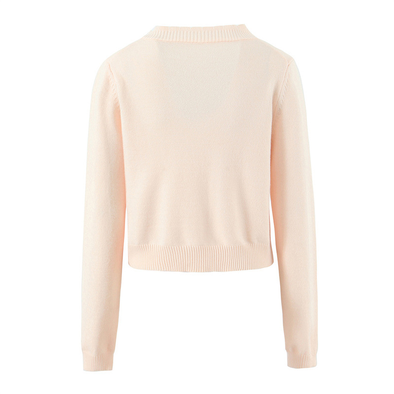 Exquisite And Versatile Cream Embroidered Knitted Cardigan - Image 1