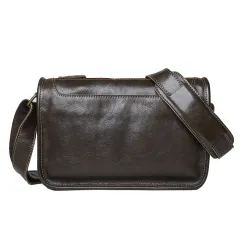 Men's Genuine Leather Crossbody Shoulder Bag Handmade - Green - View 1