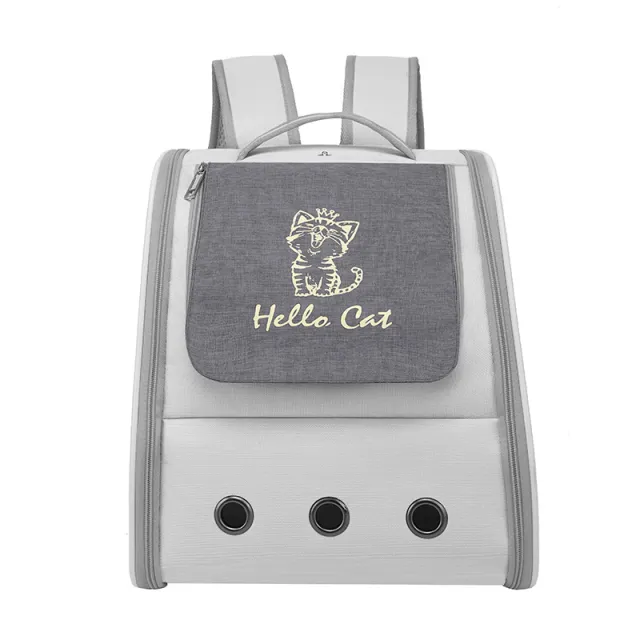Classic Double Back Pet Cat Bag Foldable Breathable Multifunctional Fashion All match Gray - Shop at LoveMi