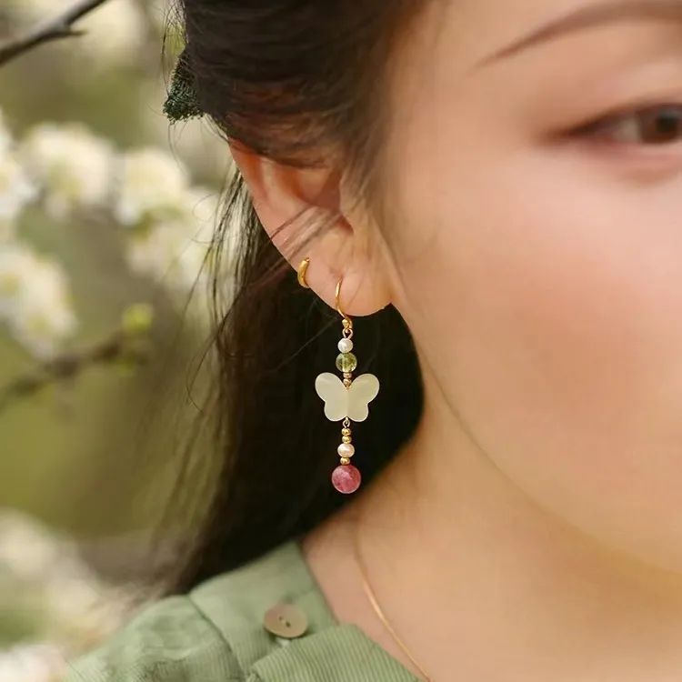 Butterfly Earrings With 925 Silver Ear Pins