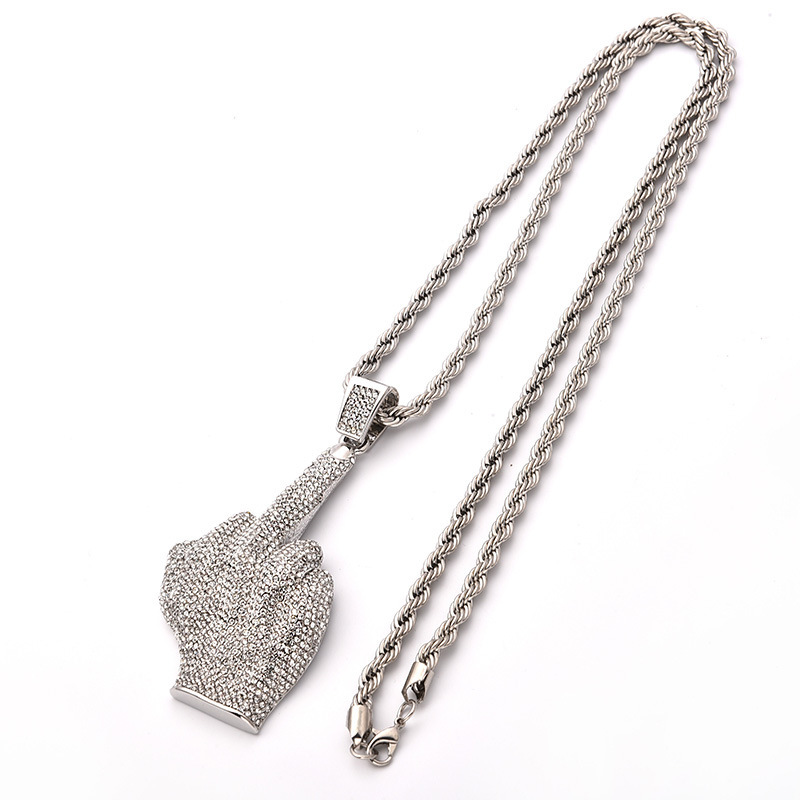Creative Disdain Expression Gesture Pendant Necklace