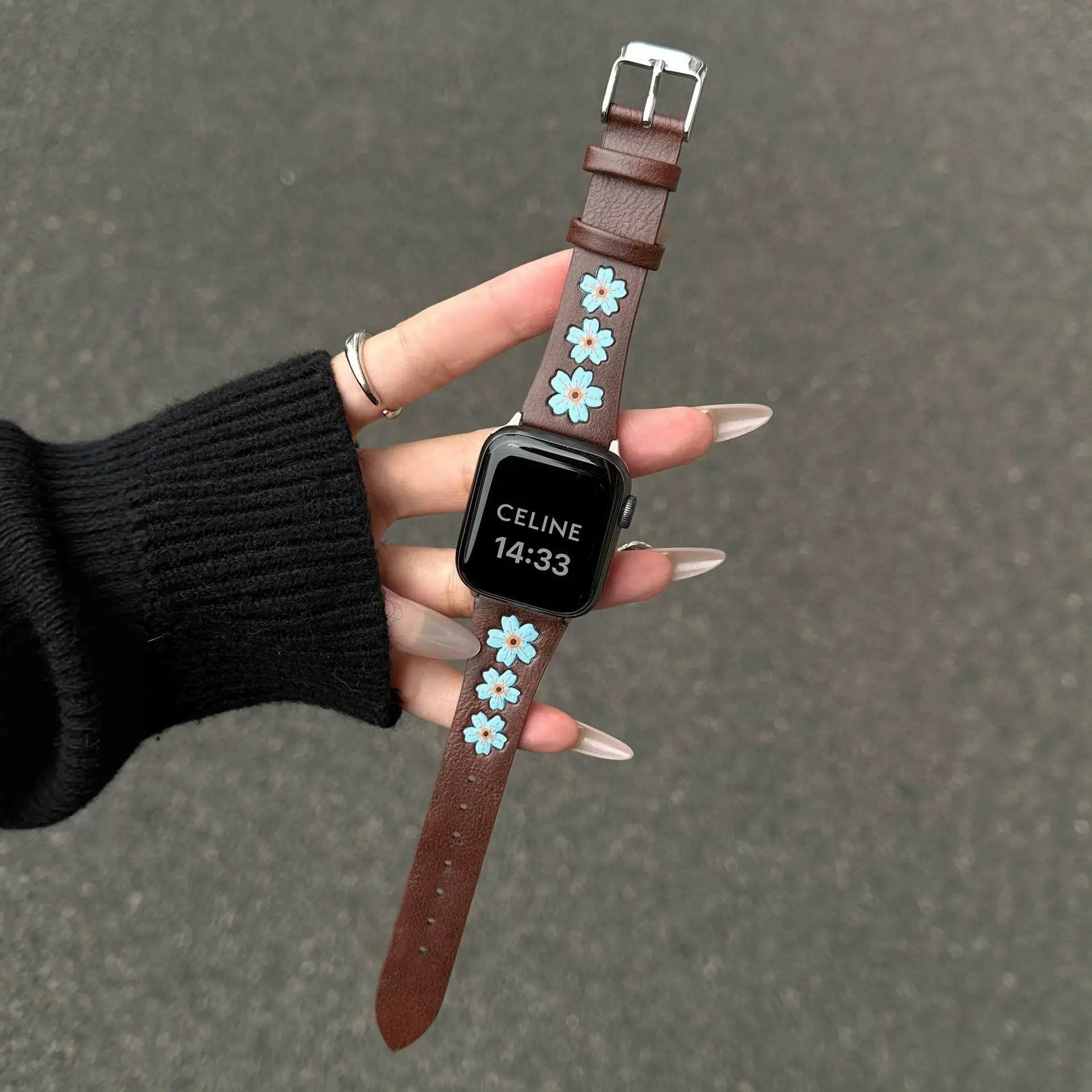 All-match Fashion Embroidered Cherry Blossom Watch Strap