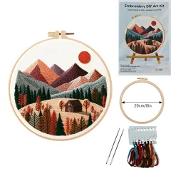 European Embroidery Material Package Spring And Summer Mountain Coast Series - Autumn Mountains - View 1