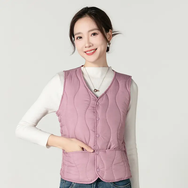 Fashion Fleece Lined Padded Warm Keeping Slim Women Vest