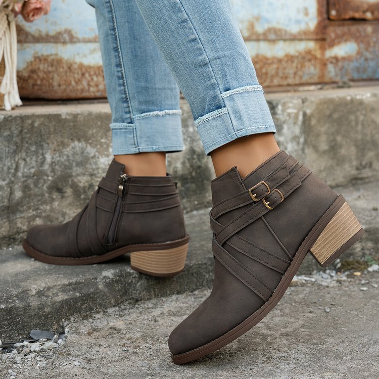 Women’s Retro High-Heel Ankle Boots 