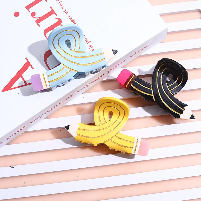 Pencil Twisted Versatile Personality Shark Clip Barrettes