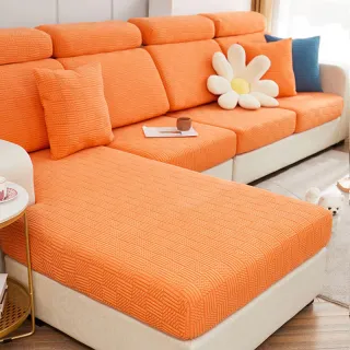 Four Seasons Universal Stretch Anti-scratching Sofa Stool Simple Modern Sofa Cover - Orange