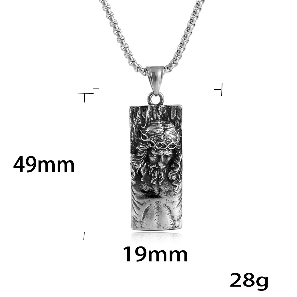 Titanium Steel Portrait Pendant Personality Punk Retro Trendy Stainless Steel Portrait