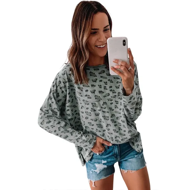 Women's Fashion Thin Casual Pullover Leopard - Shop at LoveMi