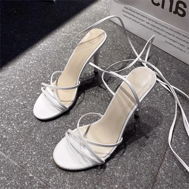 Women's Strap Stiletto Heel Sandals White - Shop at LoveMi