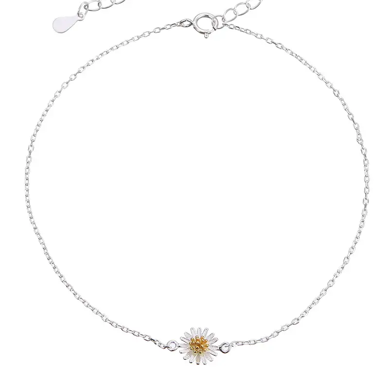 S925 Silver Mori Style Anklet Female Pastoral Style Thin Chain