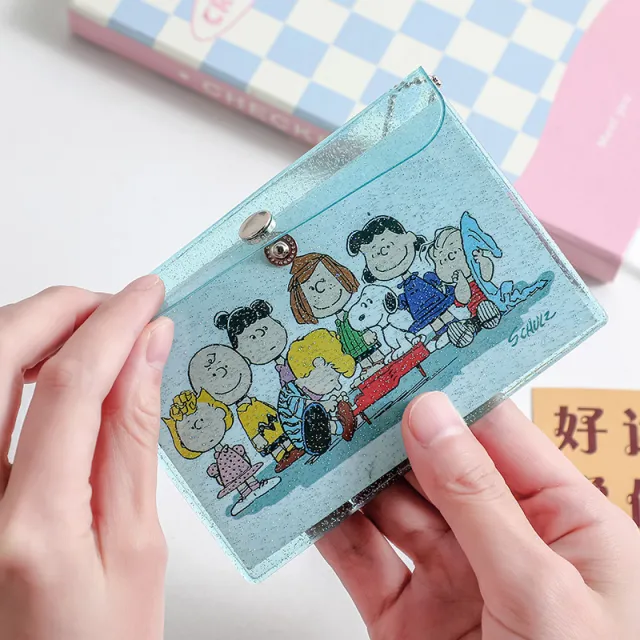 Girl Heart Laser Coin Purse PVC Transparent Card Cover Blue - Shop at LoveMi