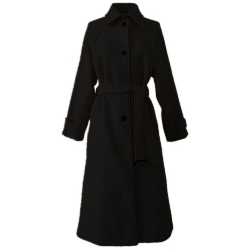 Mid-length Loose Slim Fit Woolen Coat Women's Autumn Woolen Overcoat