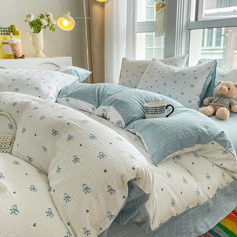 Aerobic Jacquard Cloud Yarn Cotton Four-piece Set Soft Skin-friendly - Image 3