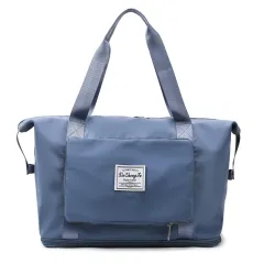 Large Capacity Short Trip Dry Wet Separation Fitness Swimming Hand Luggage Foldable Bag - Blue - View 1