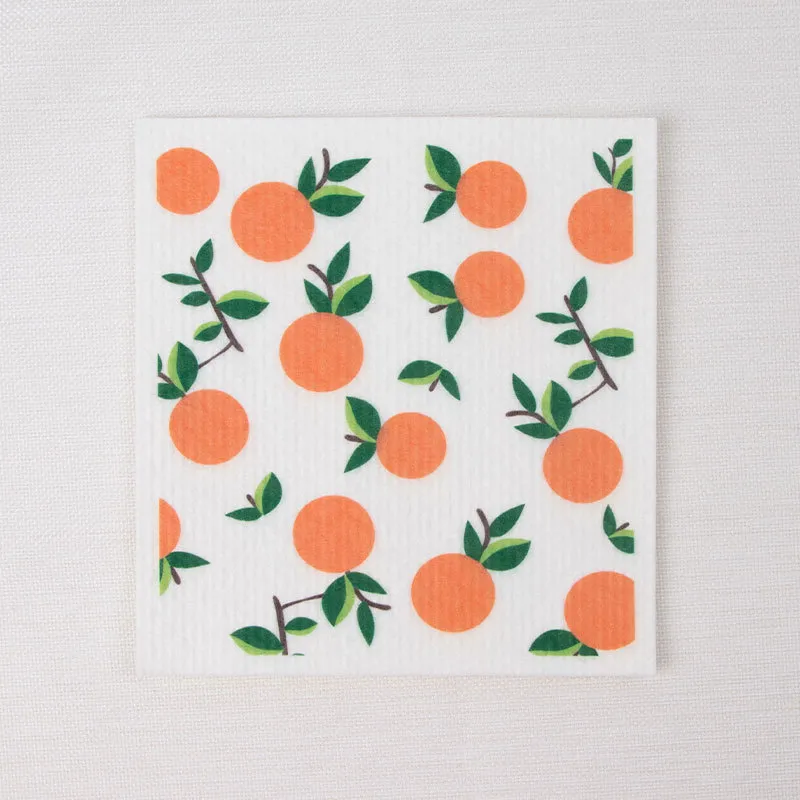 Customizable Printed Thick Kitchen Sponge Dishcloth - Orange