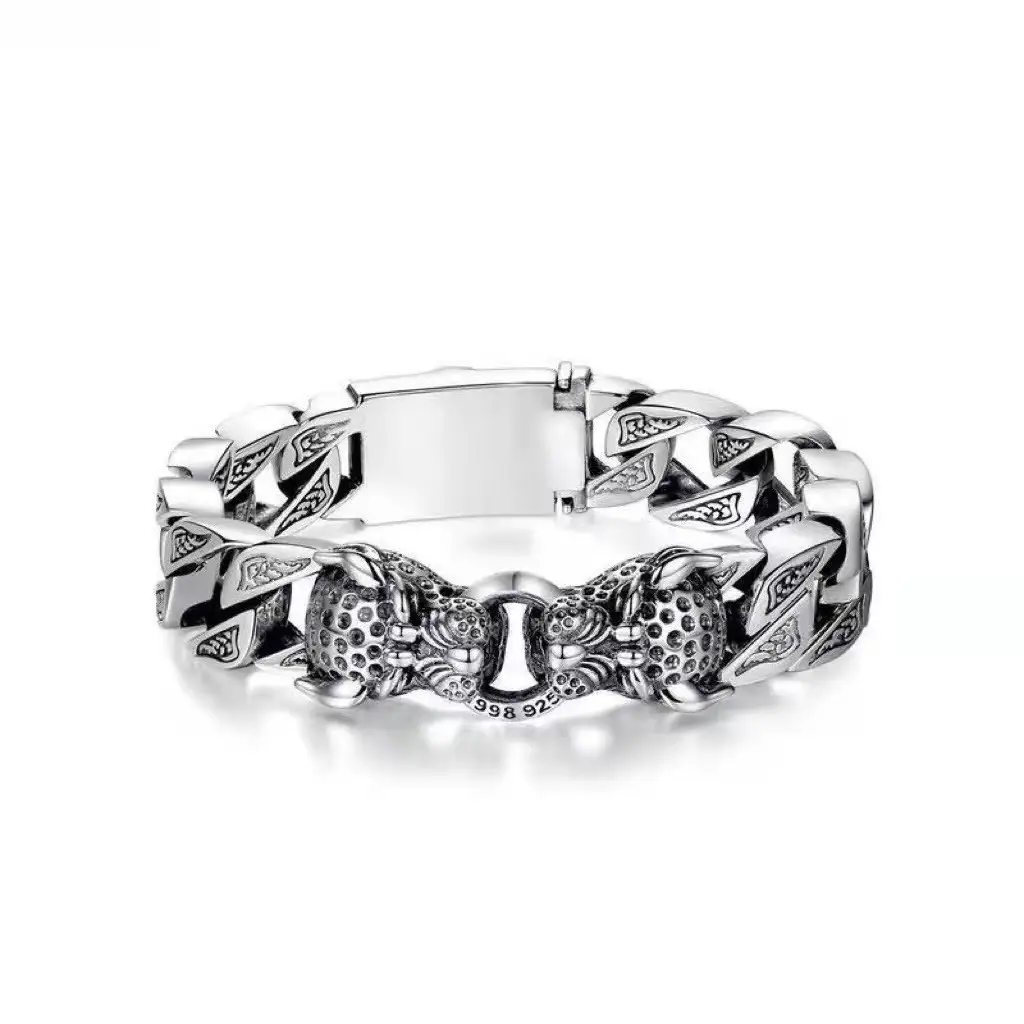 Retro Double-Leopard Men's Casual Bracelet