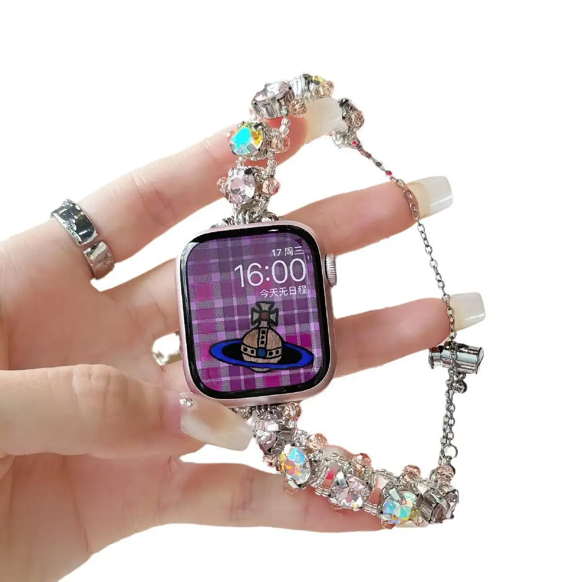 Crystal Colorful Metal Bracelet Women's Strap
