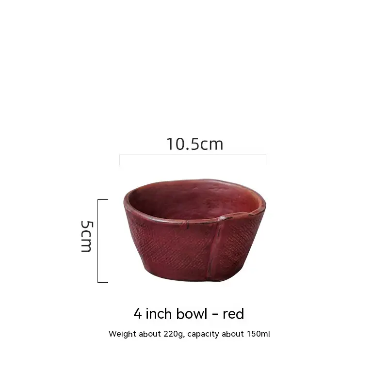 Ceramic Rice Household Soup Bowl Retro Restaurant Japanese Cooking Bowl