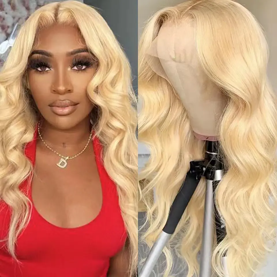 Front Lace Long Fiber Wig Light Gold