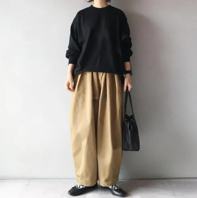 Lantern Sleeve Loose Round Neck Sweater Loose Wide Leg Pants Two piece Set - Shop at LoveMi
