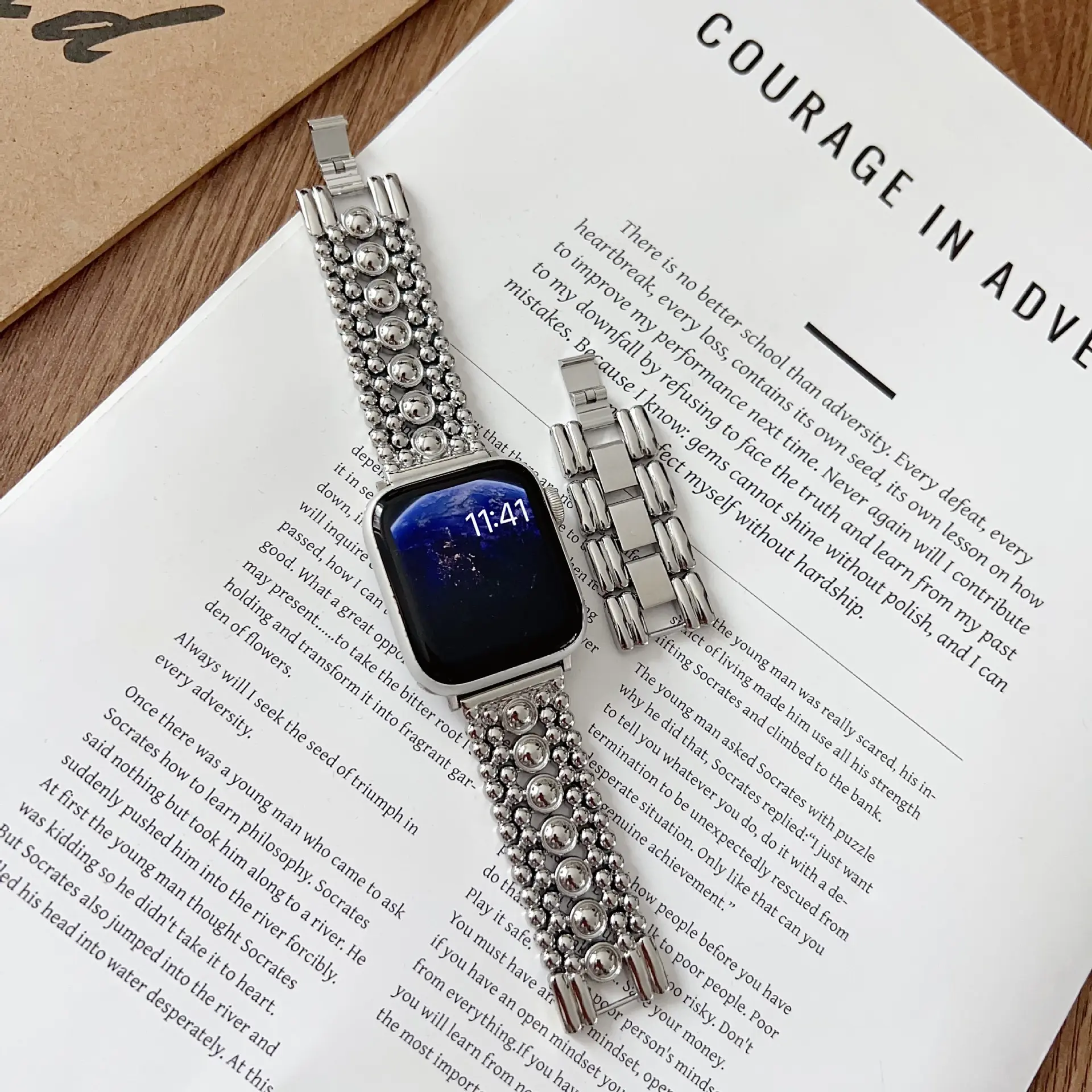 Five-bead Round Metal Watch Strap