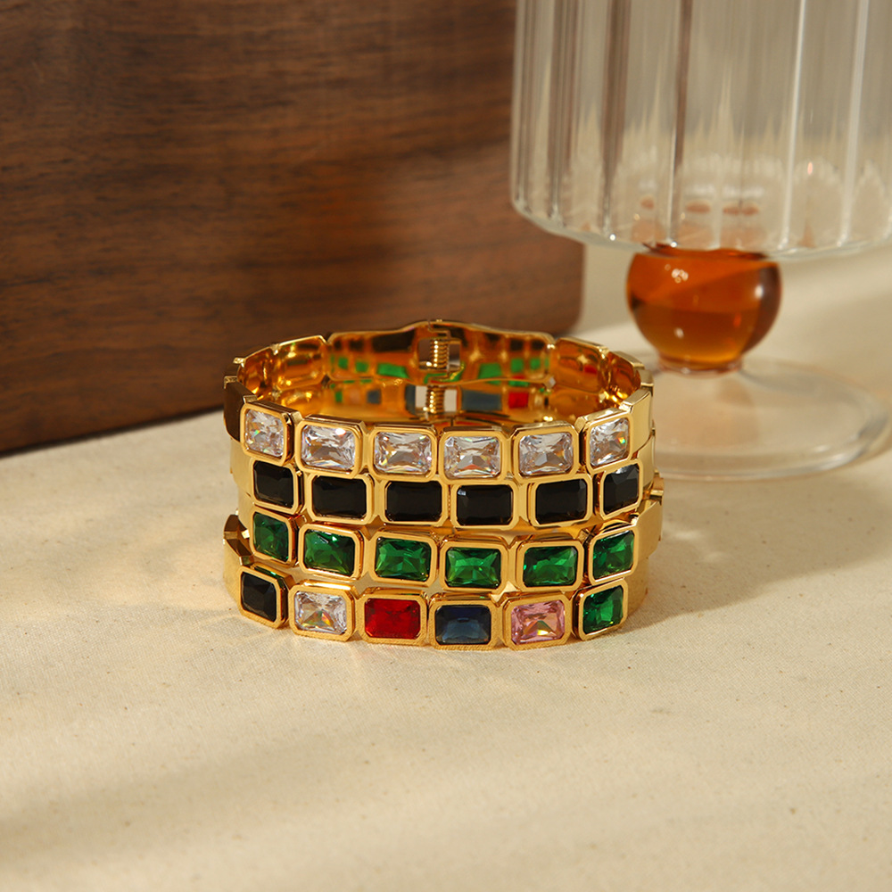 18K Gold Inlaid Zircon Personality Fashion Bracelet