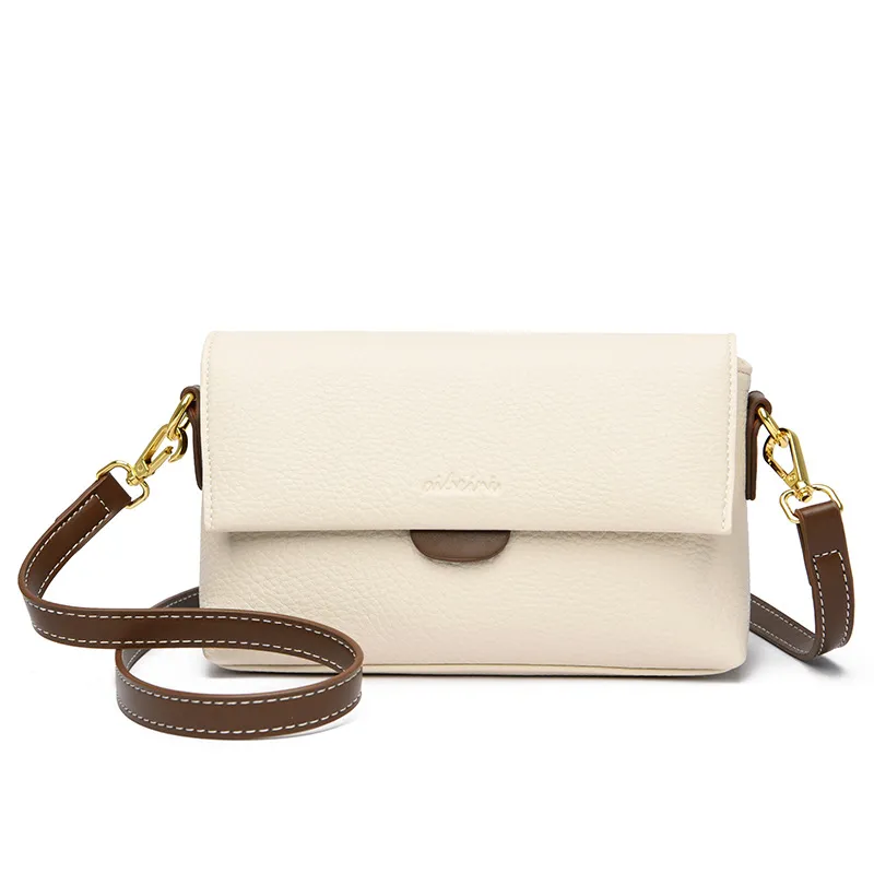 Multi-layer Storage Mini Shoulder Messenger Bag For Women - Beige